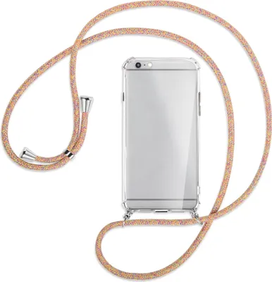 Produktbild von Handykette Backcover-Schutzhülle mit Band (Metall silberfarben) für Apple iPhone 6 Plus - Rainbow