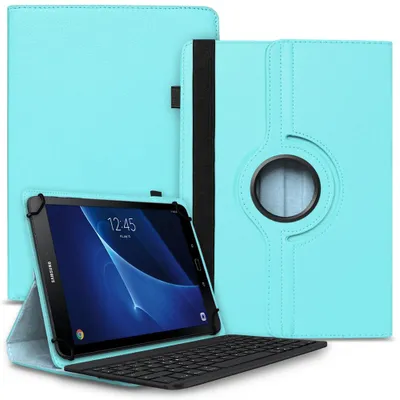 Produktbild von Tasche für Samsung Galaxy Tab A6 10.1 2016 Hülle Schutzhülle QWERTZ TastaturFarbe Uni 360 Taschen:Türkis