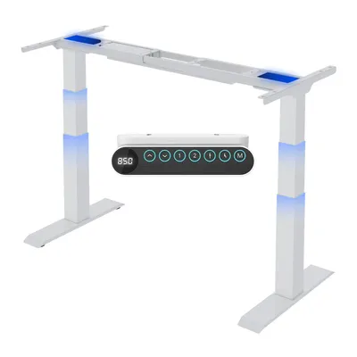 Produktbild von FLEXISPOT E6 Höhenverstellbarer Schreibtisch mit 2 Motoren, 160 kg Tragkraft, Anti-Kollisionsschutz, 4 Memory-Steuerung & USB, 3-stufig (Weiß)
