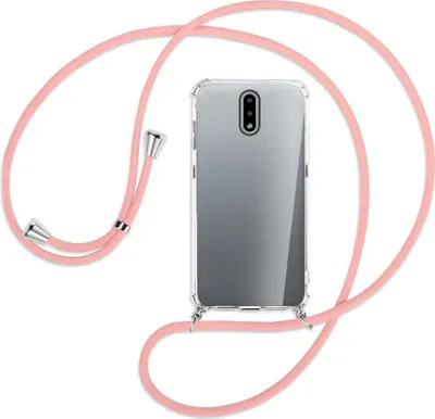 Produktbild von Handykette Backcover-Schutzhülle mit Band (Metall silberfarben) für Nokia 2.3 - rosa