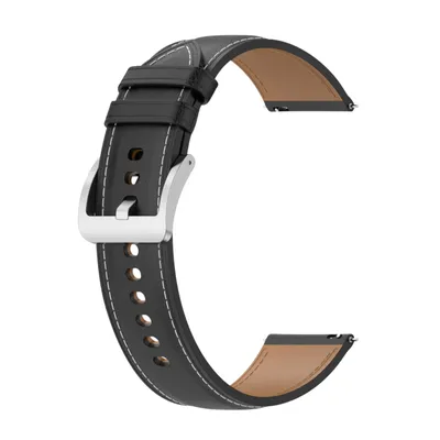 Produktbild von Avizar, Lederarmband für Samsung Galaxy Watch 3 45mm / Huawei Watch GT3 / GT2 46mm, Schwarz