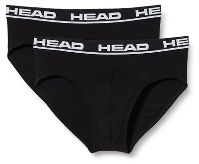 Immagine prodotto di Slip HEAD da uomo, confezione da 2 - slip, cintura con logo, cotone elasticizzato nero L