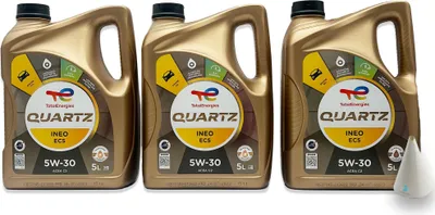 Produktbild von Total Quartz Ineo ECS | 5W-30 | 15 L | PSA B71 2290 | Iveco | Fiat | mit Trichter