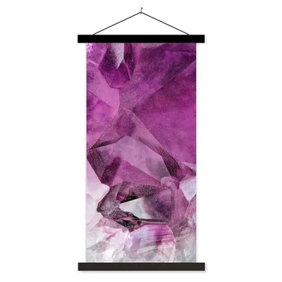 Produktbild von MuchoWow® Textilposter Naturstein - Lila - Luxus 60x120 cm mit schwarzem Rahmen - Magnete
