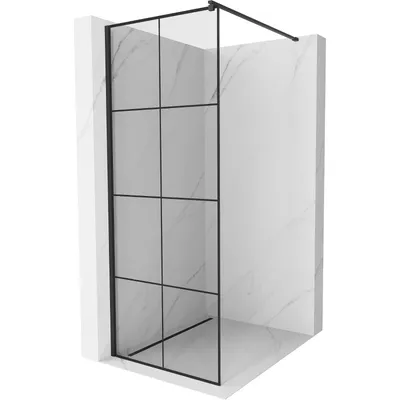 Obrázek produktu pro Mexen Kioto sprchová zástěna 90 x 200 cm, Průhledné/Černý vzor 8 mm, Černá - 800-090-101-70-77