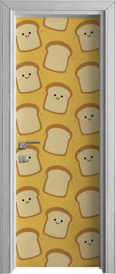 Produktbild von Tür Selbstklebende 70x210 cm Türfolie Türtapete Klebefolie - Scheibe Brot