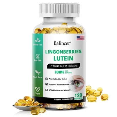 Image de Complexe de soins oculaires à base de lutéine et de zéaxanthine, complément alimentaire haute concentration, 120 capsules