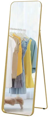 Productafbeelding van HOMCOM Volledige spiegel, 160 x 50 cm. Gebogen vloerspiegel met veiligheidsglas