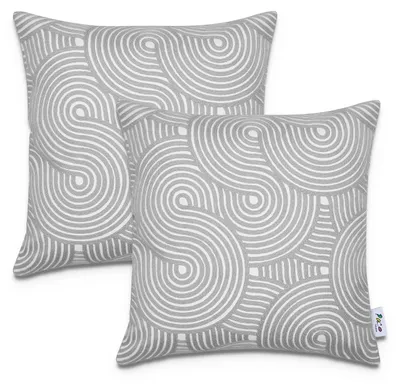 Produktbild von Kissenbezug Deko Kissenhülle Kissenbezüge Skandi Muster 2er Set Sofa Zierkissen