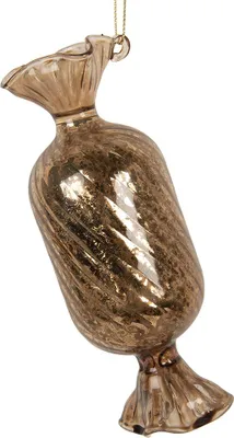 Obrázek produktu pro Clayre & Eef Vánoční visačka Ø 5x13 cm Zlaté sklo