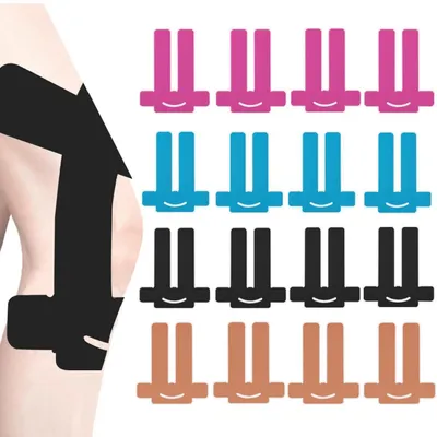 Produktbild von Kinesiotape Knie Vorgeschnitten 16 Stück - Wasserfest & Elastisch für Schmerzlinderung