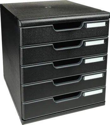 Image de Exacompta Module de classement Modulo Ecoblack 5 tiroirs fermés Noir 301414D