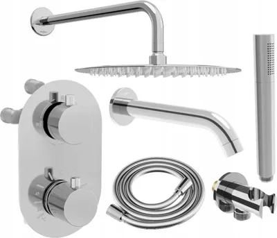 Immagine prodotto di Mexen Kai DR70 set da bagno e doccia ad incasso con soffione 25 cm, cromato - 77602DR70251-00