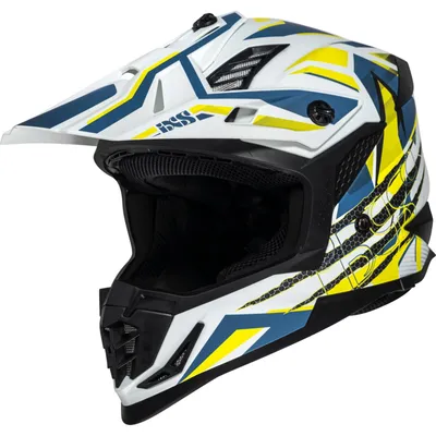 Produktbild von iXS Motocrosshelm iXS363 2.0 matt weiss-blau-gelb fluo 2XL