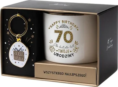Immagine prodotto di Set regalo bianco e oro per i 70 anni - Be-Happy Gifts