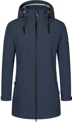 Produktbild von Blue Wave Damen Softshellmantel Martje mit Fleecefutter - Softshelljacke mit abnehmbarer Kapuze in Marine Größe 40
