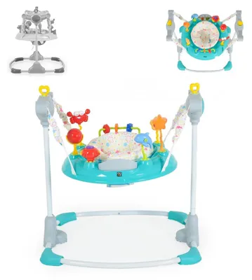 Produktbild von Hopser Vista mit Spielcenter, Musik, Licht, MP3-Anschluss, Höhe einstellbar grau türkis