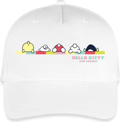 Produktbild von Spreadshirt Hello Kitty And Friends Pose Kinder Bio Basecap, One size, Weiß