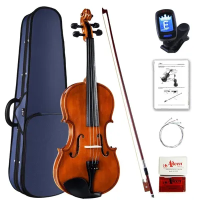 Produktbild von Violine Geige Anfängergeige - 4/4 Größe - Ahornholz - Mit Geigenkoffer - Mit Kolophonium