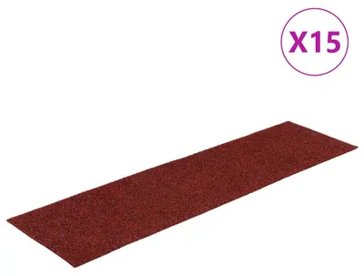Image de vidaXL Tapis de sol auto-adhésifs 15 pièces 76x20 cm rouge bordeaux Rectangulaire