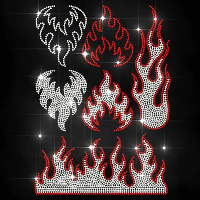 Flamme Strass Hotfix Transfer Sticker 29,7x21 cm DIY