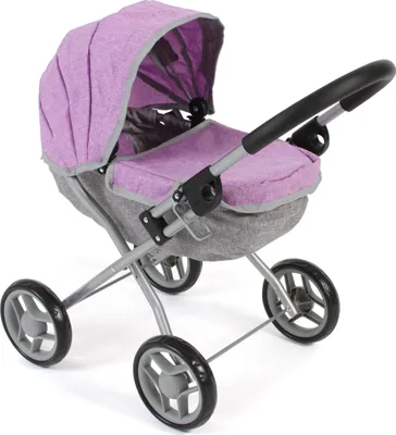 Produktbild von Puppenwagen Lilli, kleiner Puppenwagen für die jüngsten Puppenmuttis, Melange lila