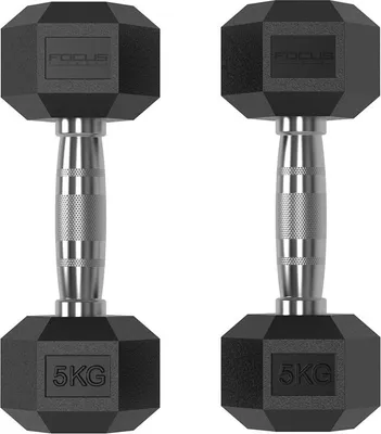 Productafbeelding van Hexa Dumbbells - Focus Fitness - 2 x 5 kg