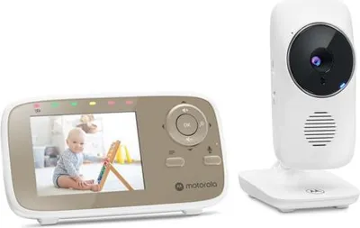 Produktbild von Babyphone mit Kamera MOTOROLA VM483, 2.8" Bildschirm, 300m Reichweite, Infrarot Nachtsicht, Temperaturüberwachung, Weiß