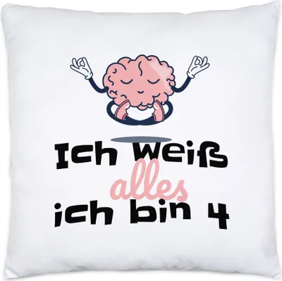 Produktbild von Ich Weiß Alles Ich Bin 4 Kissen Inkl. Füllung Geschenkidee 4. Geburtstag Humorvoll Sarkastisch