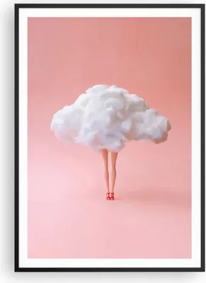 Produktbild von Gerahmtes Poster - Schwarzer Rahmen - Wolke Beine Surrealismus - 70x100 cm - Wand Bild - Wanddeko - Wandbilder - Kunstposter - Wandposter - Bilderrahmen - Bilder - Kunstdruck - P2BPA70x100-4491