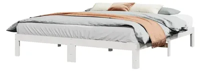 Produktbild von Bettgestell ohne Matratze Weiß 180x200 cm Super King Massivholz Kiefer