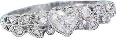 Produktbild von Exquisiter, herzförmiger, mit Strasssteinen eingelegter Ring für Damen, Verlobungsschmuck, Geschenk-Weiß,US 10