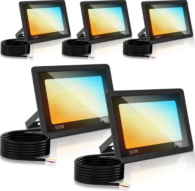 Obrázok produktu pre Jopassy LED reflektor LED reflektor LED stavebný reflektor 5X 50W 3 farby 3000/4000/6500K Reflektor s IP66 vodotesný