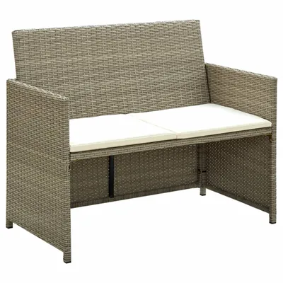 Immagine prodotto di divano da giardino a 2 posti con cuscini Poli rattan beige