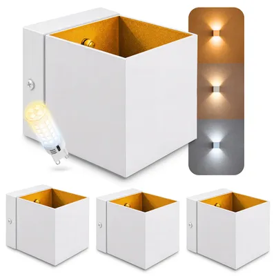 Produktbild von SSC-LUXon EPITA 4 Stück Wandleuchten innen weiß-gold Up & Down LED G9