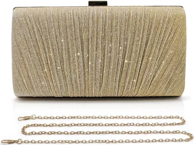 Produktbild von Pahajim Clutch Glitzer Tasche Abendtasche Damen Hochzeit Party Gold