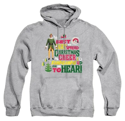 Productafbeelding van Elf - "The Best Way To Spread Christmas Cheer" hoodie voor heren/dames, uni model, TV41153 (maat L) (Sport Heide)