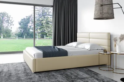 Obrázok produktu pre Manželská čalúnená posteľ 180x200 LONELA - ecru