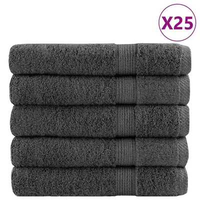 Image de vidaXL Serviettes SOLUND Premium, 50 pièces, anthracite, 100 x 200 cm, 600 g/m²