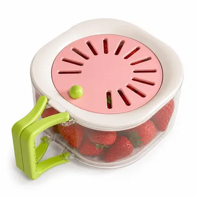 Produktbild von Salatschüssel mit Sieb und Deckel, Abtropfschüssel für Obst & Gemüse, Gemüsewascher aus PP, Frischhaltebox, ideal für Küche, Camping & Picknick