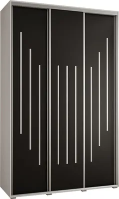 Produktbild von MEBLE KRYSPOL Cannes 8 Schrank mit 3 Schiebetüren - 205,2x150x45 cm - Weiß Schwarz Silber