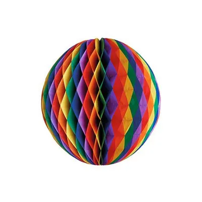Produktbild von Papstar Wabenball Ø 30 cm "Rainbow" schwer entflammbar, 10 Stück