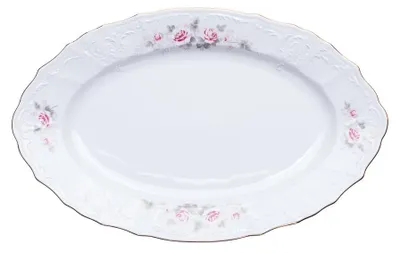 Image de Thun 1794 Bernadotte ovale, 39 cm, rosettes avec ligne dorée, Thun