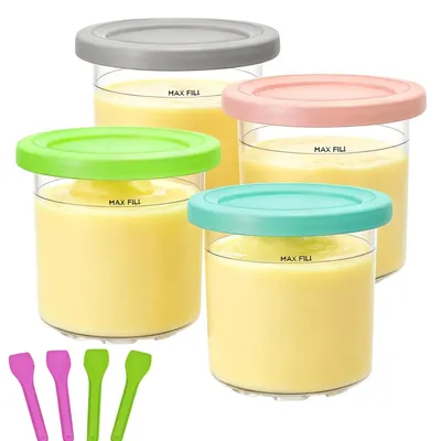 4er-Set Eisbecher, kompatibel mit Ninja Creami, 600 ml, BPA-frei