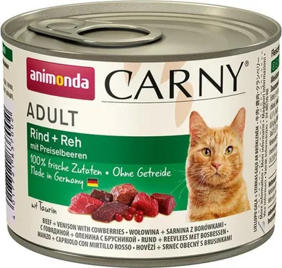 Zdjęcie produktu dla animonda Carny 4017721837002, Dorosły, Każda rasa, Lingonberry, Wołowina, Sarnina, 200 g