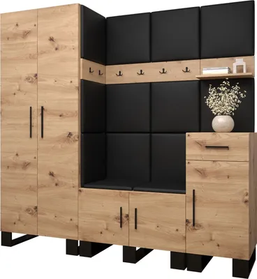 Produktbild von Garderobe ARTIN Set 1 mit gepolsterten Paneelen Industrial Design