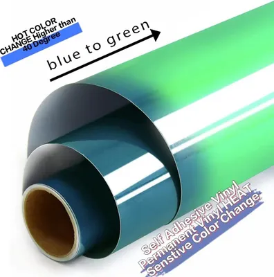 Produktbild von Selbstklebende Farbwechsel-Plotterfolie -  cold to hot - BLUE TO GREEN - 20 x 30,5cm