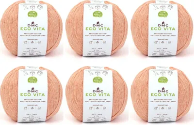 Immagine prodotto di 6x DMC Eco Vita – Filato composto da 80% di cotone riciclato e 20% di fibre riciclate, 388, (colore 109)