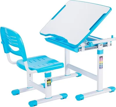 Produktbild von Höhenverstellbarer Kinderschreibtisch und Stuhl Set, blau