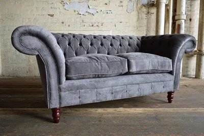Produktbild von Chesterfield Textil Polster Sofa Design Luxus Couch Stoff Sofas 2 Sitzer Couchen
